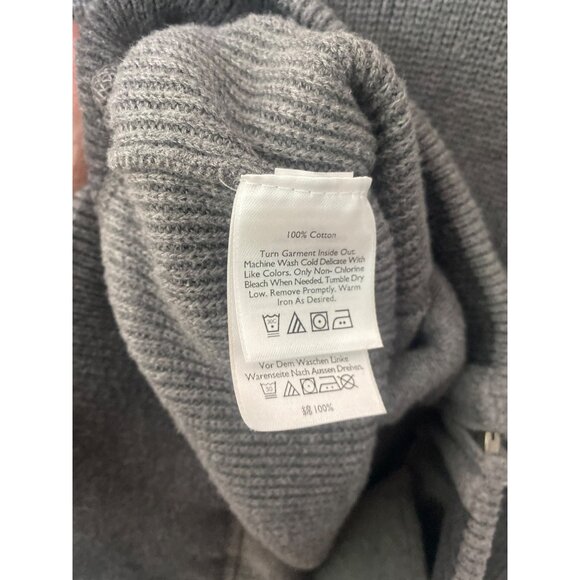 Eddie Bauer Zip-Up Cardigan Sweater Mens M Gray Cotton Knit Mock Neck - Picture 5 of 10